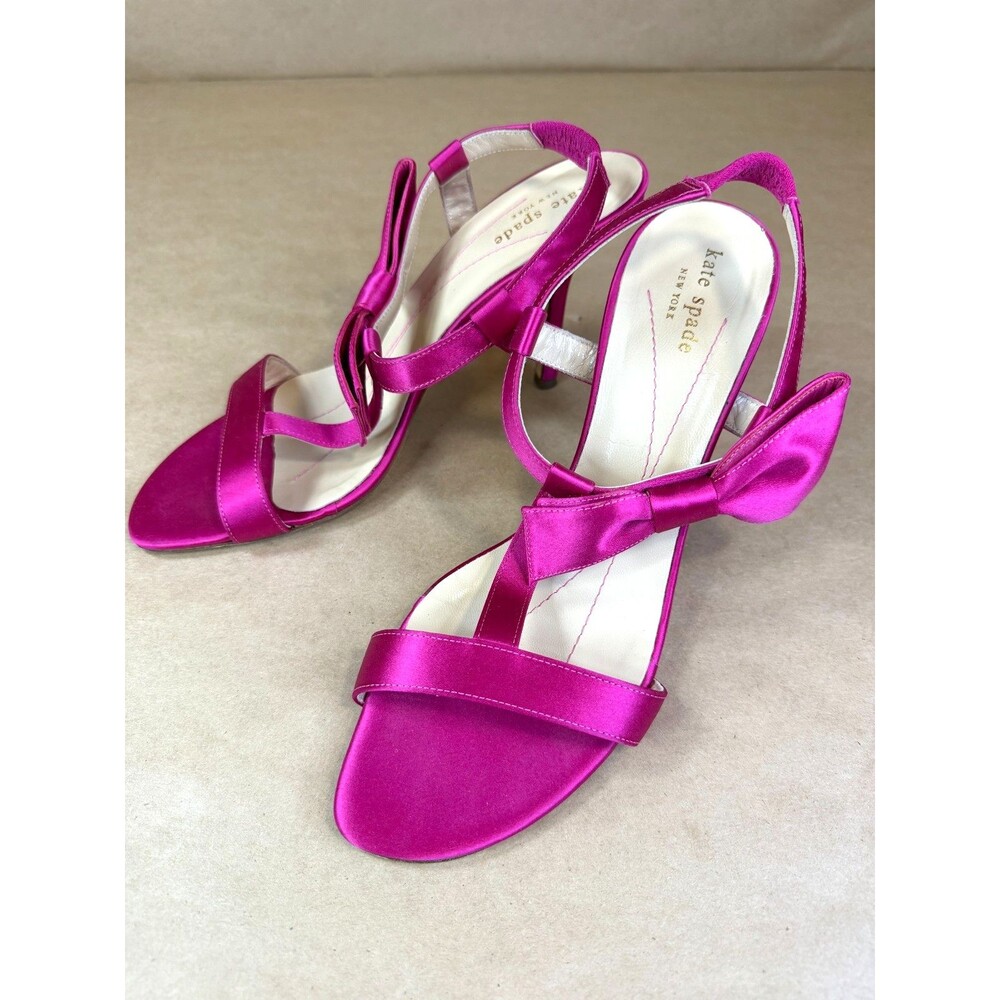 Kate Spade New York Slingback Sandals with Bow Accents and Kitten Heel Size 10 - Picture 3 of 16